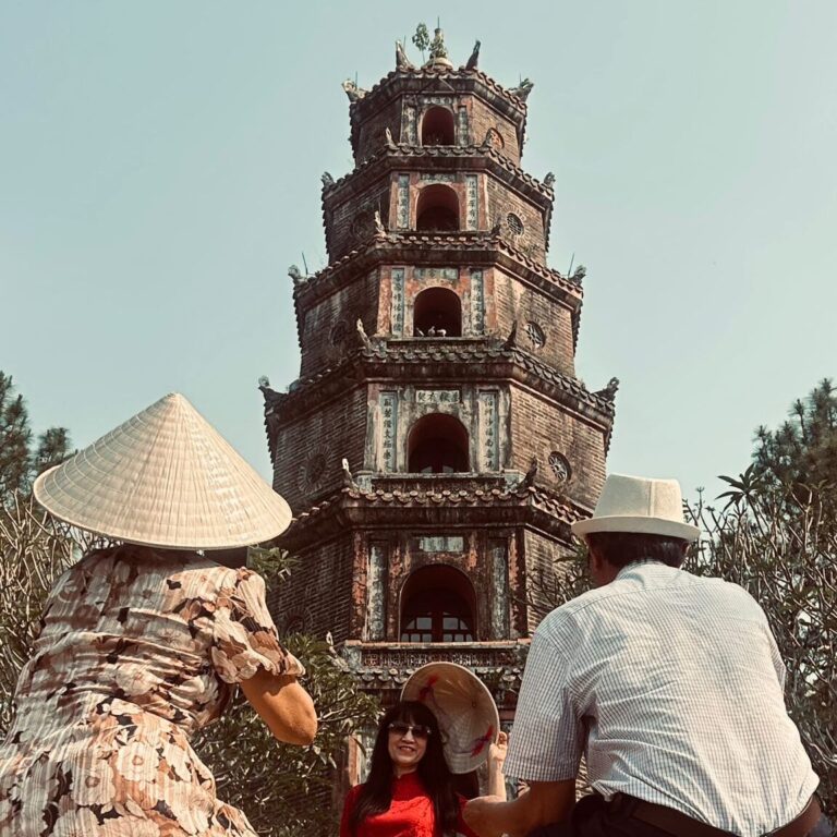 Thien Mu Pagoda on the Perfume River in Hue Vietnam